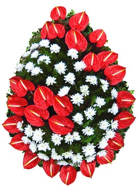 Coroana flori de lux anthurium crizanteme
