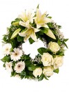 Coroana rotunda flori albe