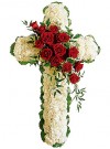 Cruce funerara garoafe si trandafiri