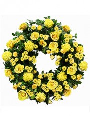 Coroana rotunda flori galbene