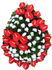 Coroana de lux anthurium si crizanteme