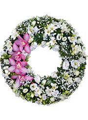 Coroana rotunda lisianthus si orhidee